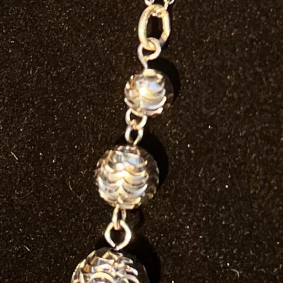 Silver graduated globe necklace 925 - Picture 2 of 5